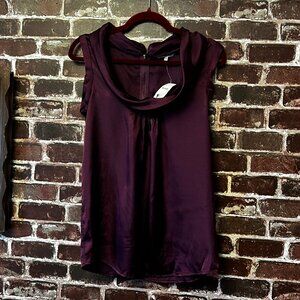 RW&CO. Dark Purple Satin Sleeveless Top